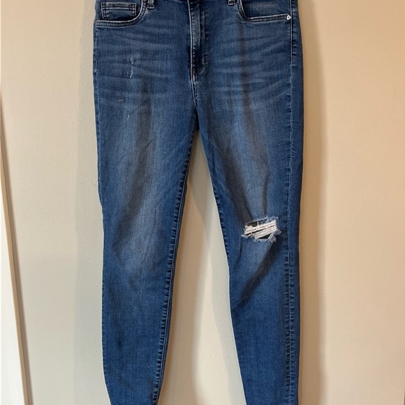 KUT From the Kloth Women's High Rise Toothpick Skinny Distressed Jeans Sz 10 blu - Picture 2 of 8